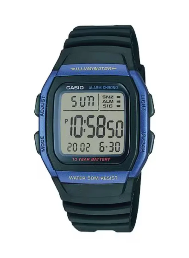 كاسيو Core Digital Black Silicone Band Watch W96H-2AV