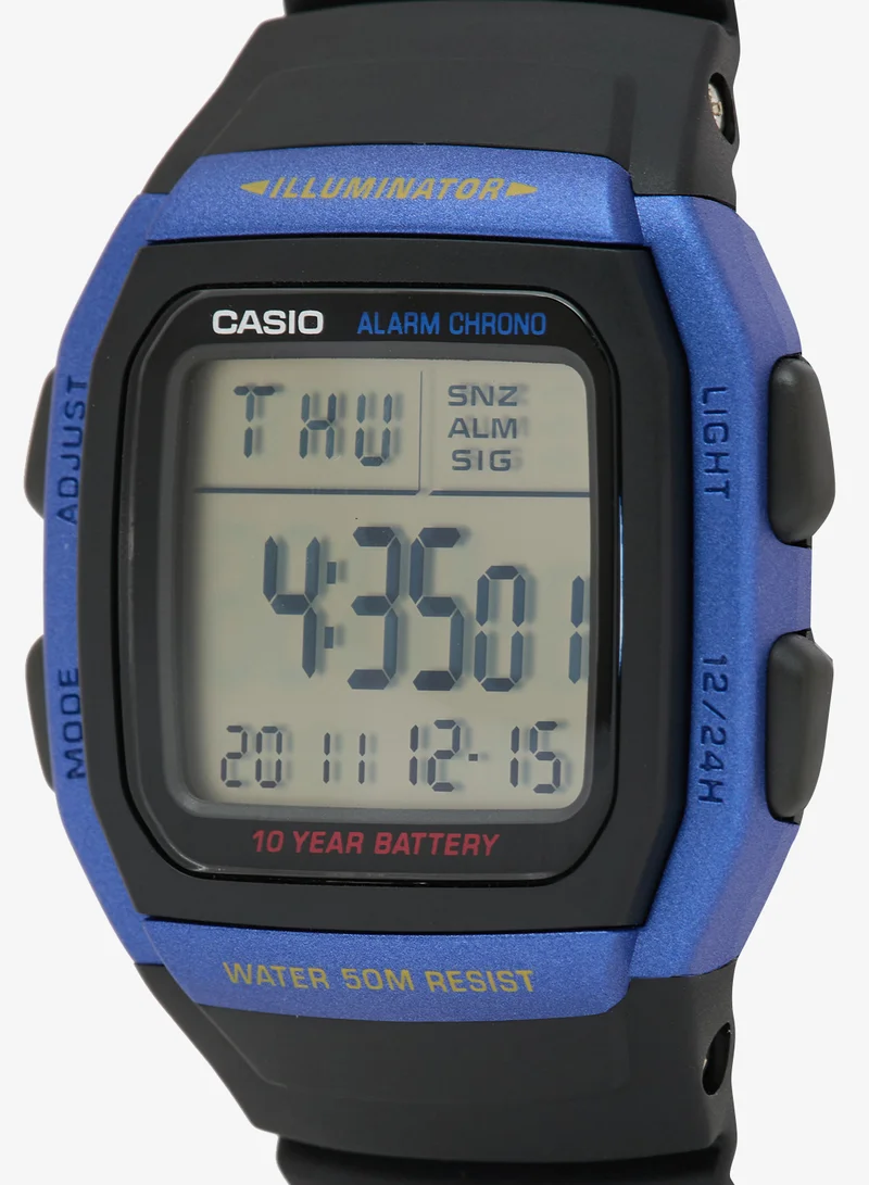 CASIO Core Digital Black Silicone Band Watch W96H-2AV
