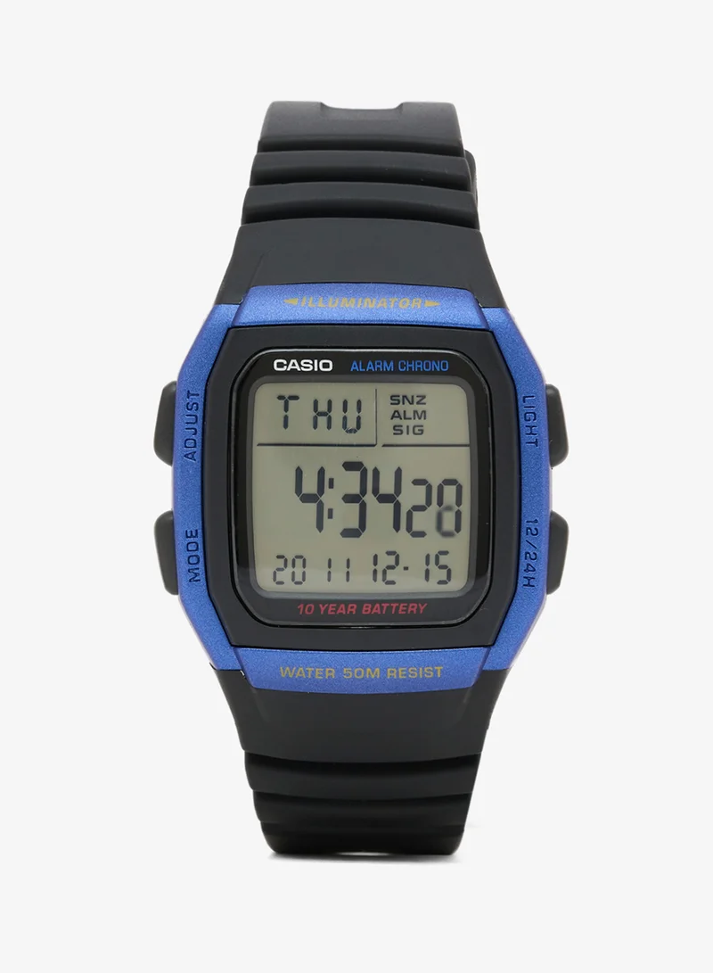 CASIO Core Digital Black Silicone Band Watch W96H-2AV