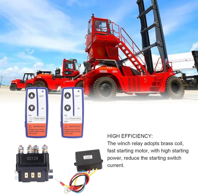 LICAEVEY Winch Cordless Remote, 12V 500A Winch Solenoid Relay Contactor and 2pcs Cordless Winch Remote Control Kit with 6 Protecting Caps Universal for Garden Tractor, Snowmobile - Image 2