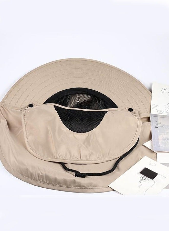 Generic Summer Sun Hats Protection Outdoor Hunting Fishing Cap for Hiking Camping Visor Bucket Hat Removable Fisherman Hat(Khaki) - Image 4