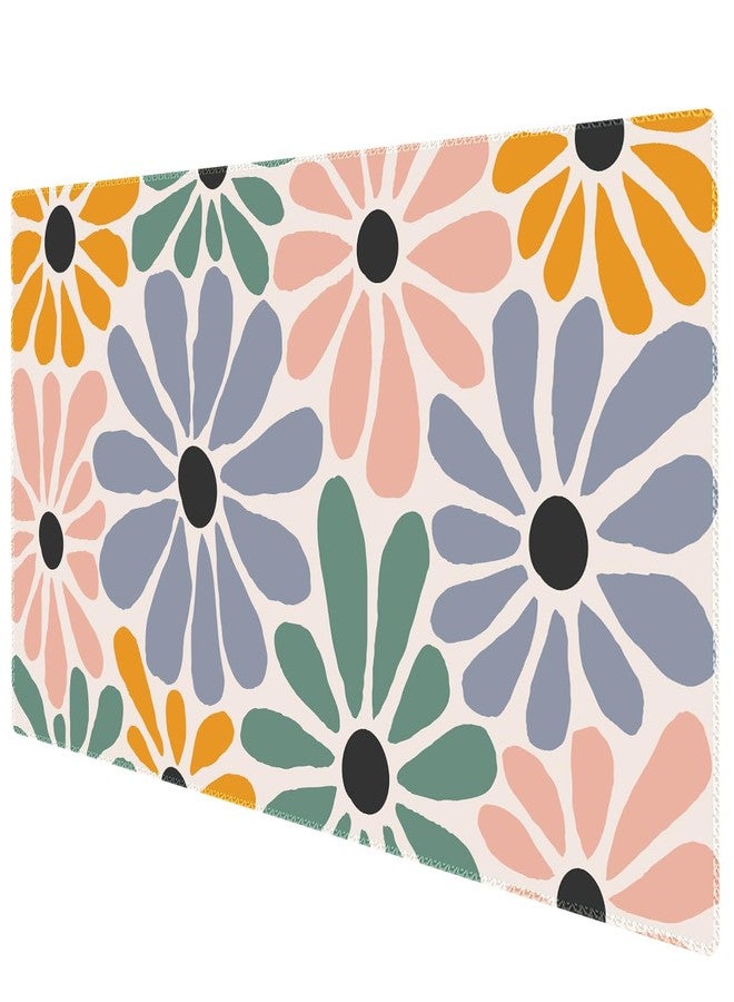 Lauspuck XXL Large Mouse Pad, Rubber Base Mousepad, Big Desk Mat with Stitched Edges, Computer Mouse Mat for Office, Home -Colorful Flower - Image 1