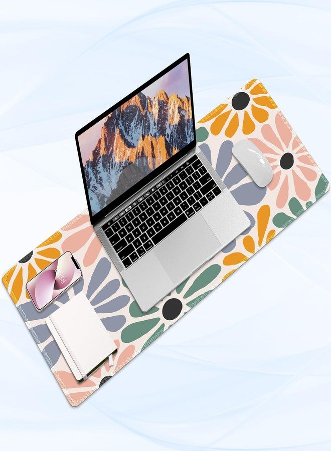 Lauspuck XXL Large Mouse Pad, Rubber Base Mousepad, Big Desk Mat with Stitched Edges, Computer Mouse Mat for Office, Home -Colorful Flower - Image 5