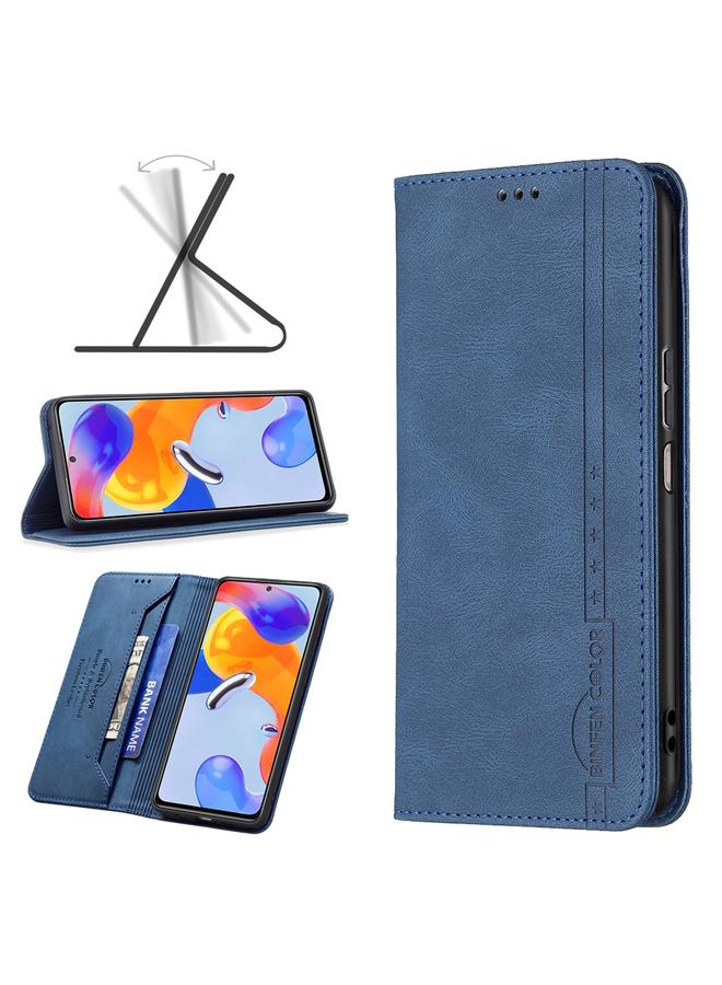 Case For Xiaomi Redmi Note 11 Pro International Version Magnetic RFID Blocking Anti-Theft Leather Phone Case