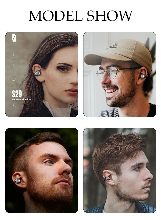 DUNISO Wireless Headphones Bluetooth 5.3 Ear Clip Earphones with Wireless Charging Case Digital Display and Touch Control IPX5 Waterproof for Running Sport Gym - Image 2