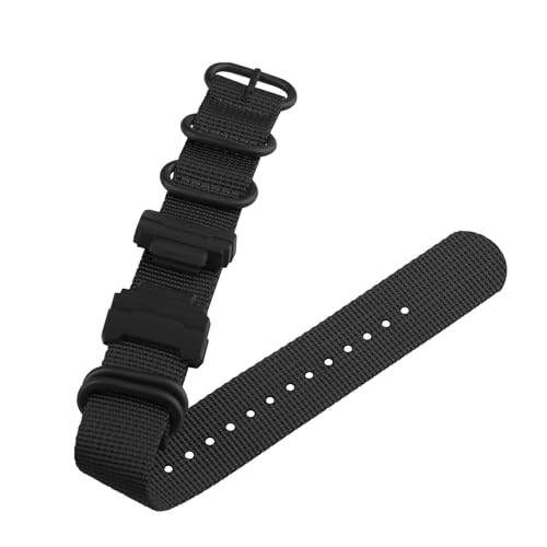 XIW Compatible for 16mm Casio G-shock GA-100 400 GD120 DW-D5500 5600E DW-6900-9052 GW-9400 Ballistic Nylon Watch Band Replacement for men Silicone Wirstband Strap women Bracelet, Black - Image 5