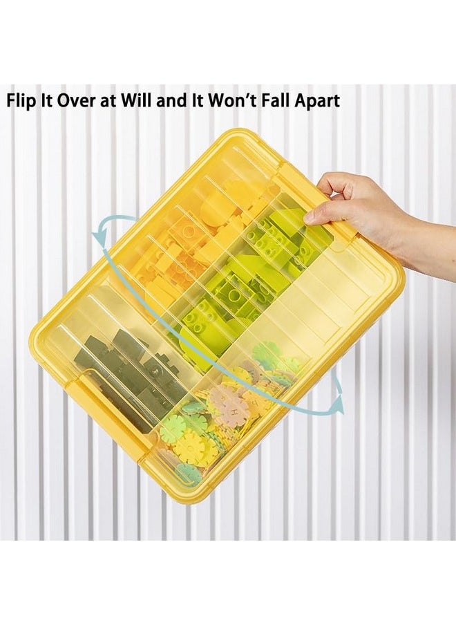 WMM Toys Storage Organizer Bins for Lego, Building Blocks Storage, Storage Containers for Building Brick Storage, Plastic Stackable Organizer Bin Toy Chest (Transparent)  - Image 5