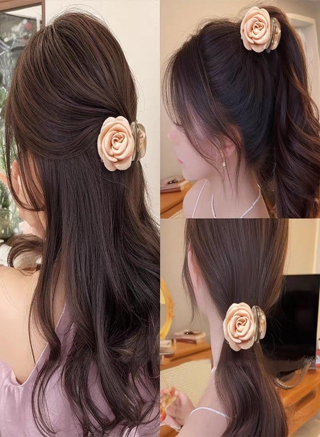 YUISI 3Pcs Flower Hair Clip Set, Hair Accessories for Woman, Stylish Spring-Claw Clips, Suitable for Half-Up Hairstyles, Made of Acrylic, Suitable for Women and Girls - Image 2