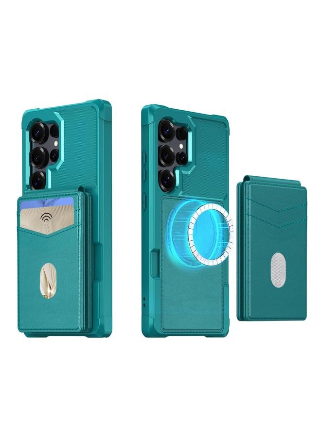 S-TOP Case For Samsung Galaxy S24 Ultra 5G 2-in-1 Magnetic Wallet MagSafe Leather Back Phone Case - Image 2