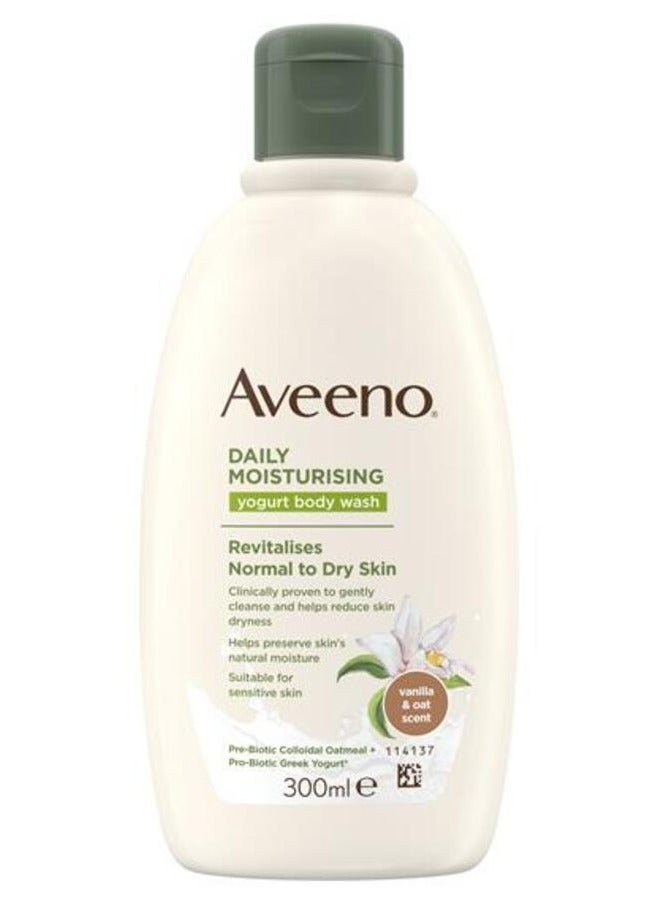 Aveeno غسول الجسم بالزبادي بالفانيليا والشوفان 300 مل