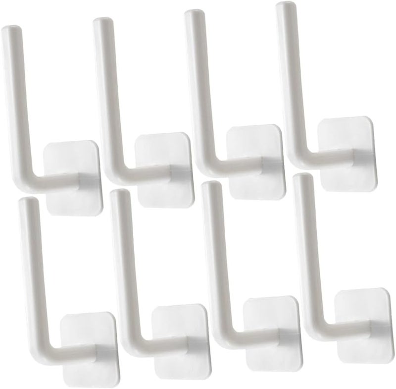 8 Pack Adhesive Shower Hooks Waterproof Bathroom Wall Organizer White - Image 1