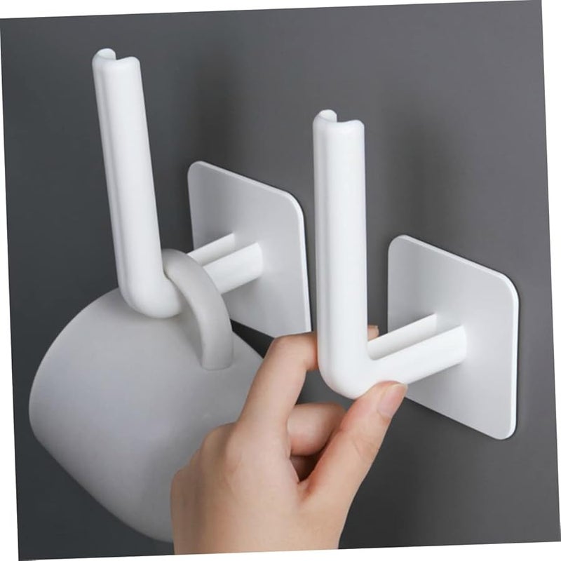 8 Pack Adhesive Shower Hooks Waterproof Bathroom Wall Organizer White - Image 5