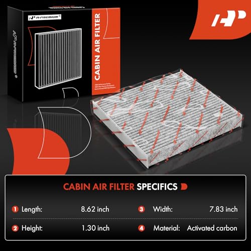 A-Premium Cabin Air Filter w/Activated Carbon Compatible with Toyota, Lexus, Land Rover, Scion, Subaru, Pontiac & Jaguar - Camry, RAV4, Highlander, Corolla, Sienna, Tundra, Prius, 4Runner, Outback - Image 3
