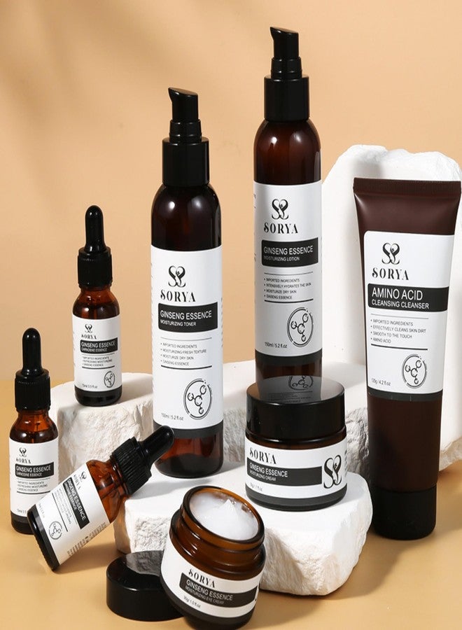 SORYA Korean Red Ginseng Skin Care Set of 8 Anti-Aging Skincare Routine Serum, Toner, Lotion Pore Cleanser, Hydrating Moisturizer For Most Skin Types - Image 1