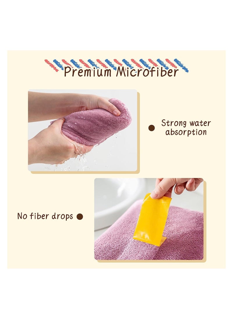 Y&D Women Microfiber Bath Towel Adjustable Soft Body Wraps Dress, Quick Drying Plush Hair Wrap with Turban, Super Absorbent, Purple  - Image 3