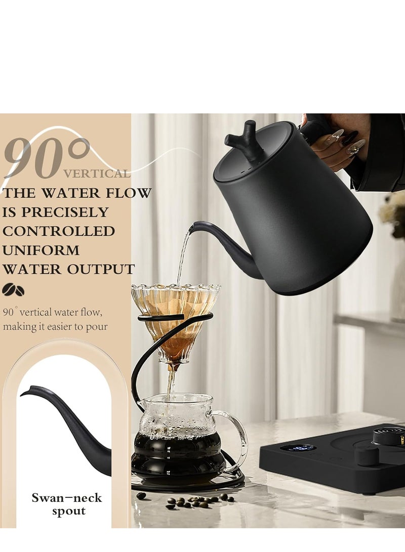 0TO1 TECH 1.0L Smart Gooseneck Electric Kettle with Temperature Control,1000W Quick Heating Tea Pot,40-100°C Adjustable,304 Stainless Steel Tea Kettle with Auto Shut-Off & 360° Smart Base for Coffee/Tea - Image 2