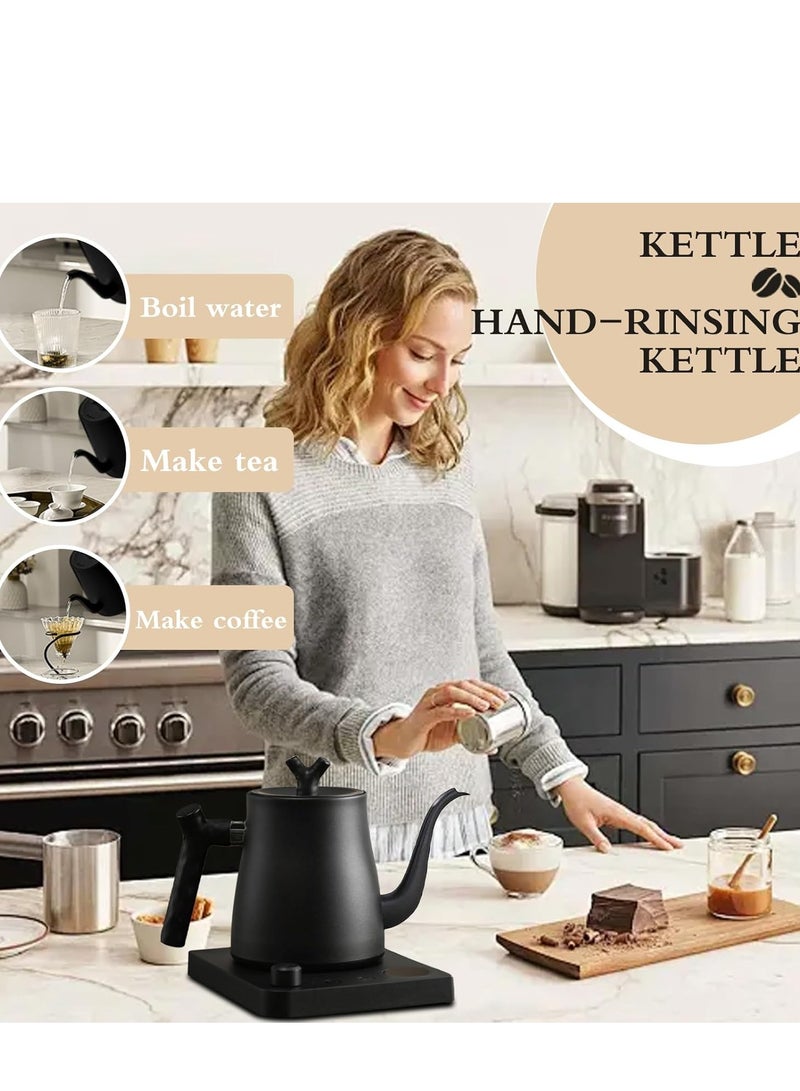 0TO1 TECH 1.0L Smart Gooseneck Electric Kettle with Temperature Control,1000W Quick Heating Tea Pot,40-100°C Adjustable,304 Stainless Steel Tea Kettle with Auto Shut-Off & 360° Smart Base for Coffee/Tea - Image 4