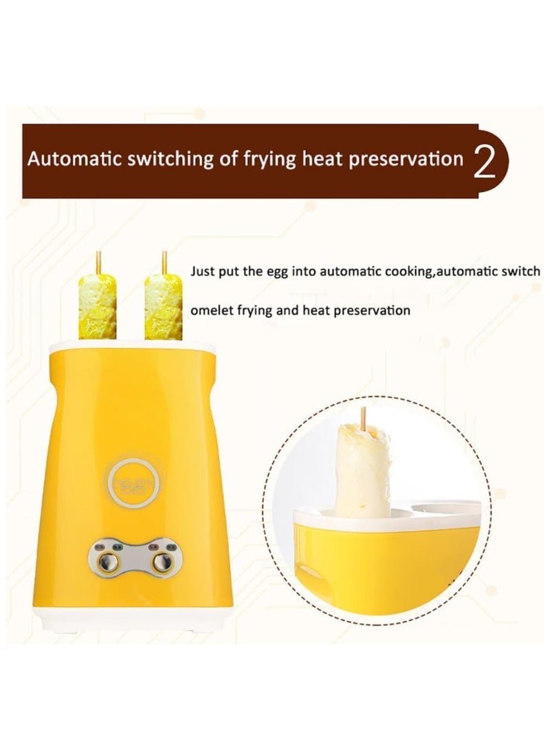 Electric Double Egg Roll Maker, Multifunction Breakfast Machine Sausage Machine, Vertical Egg Omelette DIY Breakfast Non-Stick Cup for Family Kitchen  - Image 3
