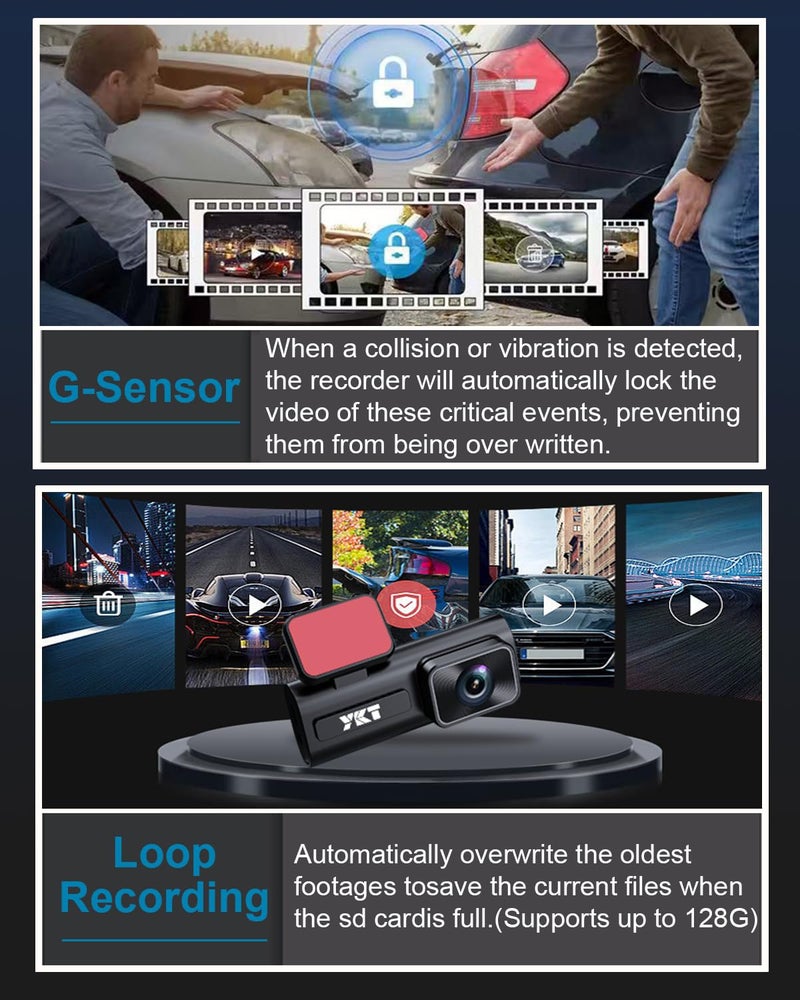 Ykt 2K YKT Dash Cam Front,Dash Camera for Cars,32GB Card Included, Mini Dashcam with Super App Control,WiFi,24H Parking Monitor, Loop Recording, Night Vision, 170Â° WDR,Support 128GB Max - Image 5