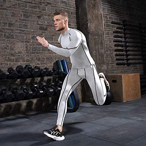 SPVISE White Compression Shirt Men Long Sleeve Workout Gym Top Rash Guard Athletic Undershirt Gear T Shirt for Sport Cool Dry - Image 3