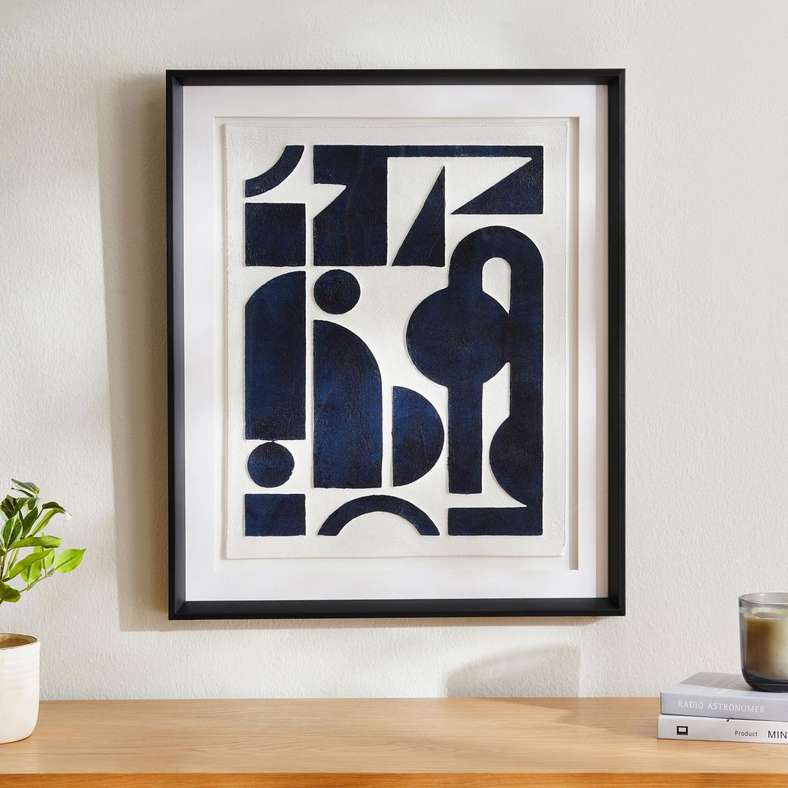 Pan Home فن الجدار التجريدي كورديليا - أزرق