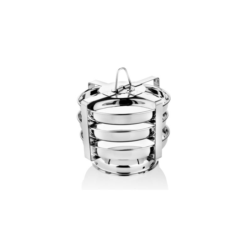 Embassy Stainless Steel Dhokla/Thatte/Plate Idli Maker/Stand | Diameter - 14.8 cm | 3 Plates, 3 Idlis | Idly Plates with Stand - Image 1