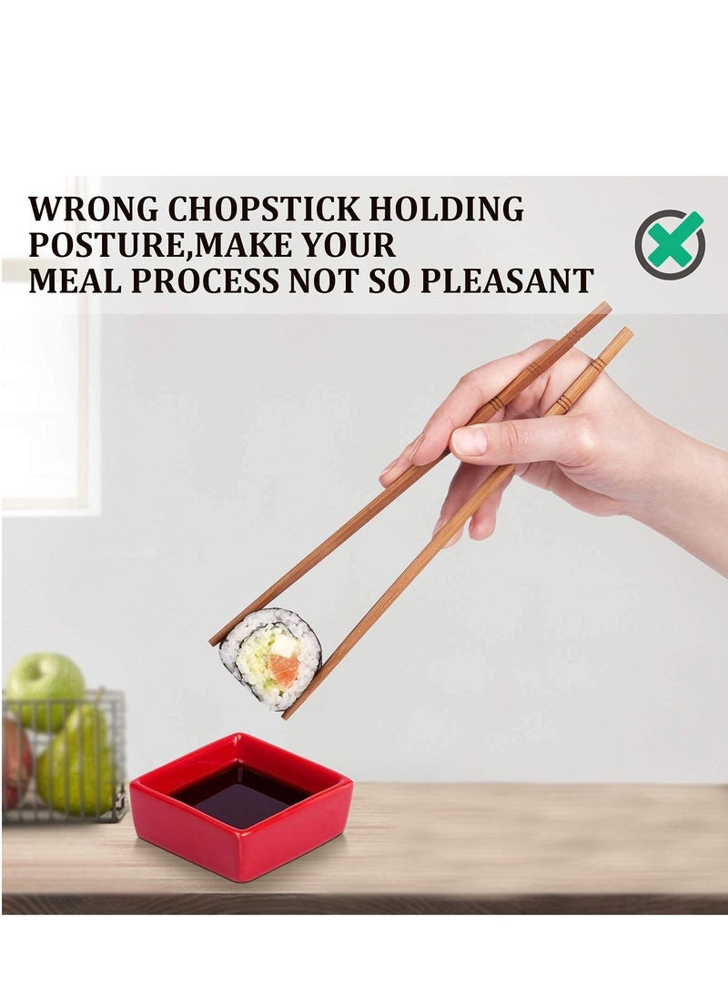 SYOSI - Chopstick Helpers 5 Pieces Reusable Chopstick Helpers Training Chopsticks BPA Free POM Fon Toxic Non  Slippery for Many Age Beginner Trainers or Learner Left or Right Hand Red - Image 1
