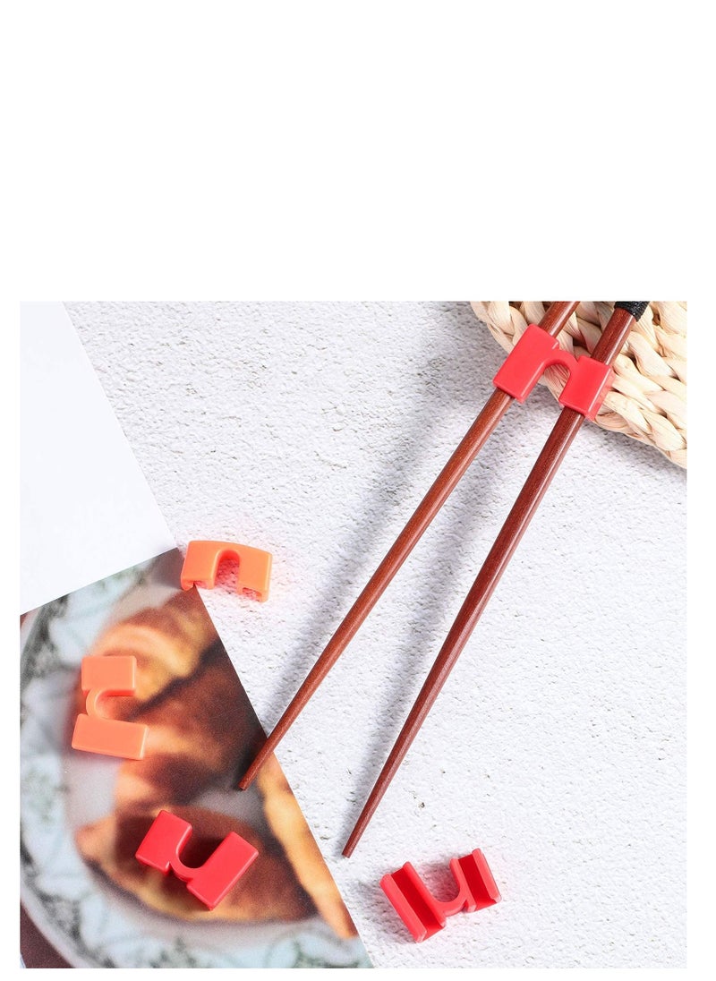 SYOSI - Chopstick Helpers 5 Pieces Reusable Chopstick Helpers Training Chopsticks BPA Free POM Fon Toxic Non  Slippery for Many Age Beginner Trainers or Learner Left or Right Hand Red - Image 1