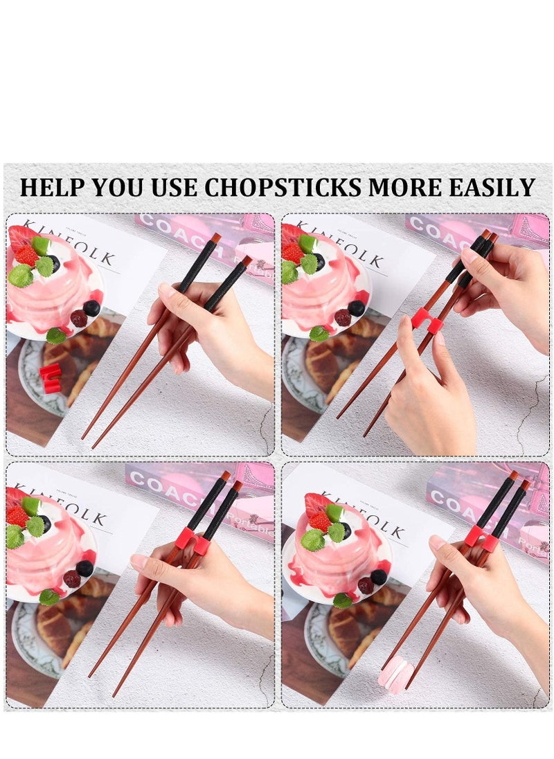 SYOSI - Chopstick Helpers 5 Pieces Reusable Chopstick Helpers Training Chopsticks BPA Free POM Fon Toxic Non  Slippery for Many Age Beginner Trainers or Learner Left or Right Hand Red - Image 1