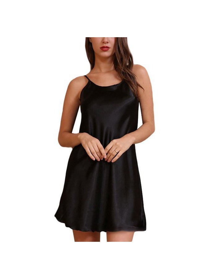 فاشون جروب قميص نوم قصير من الستان الناعم