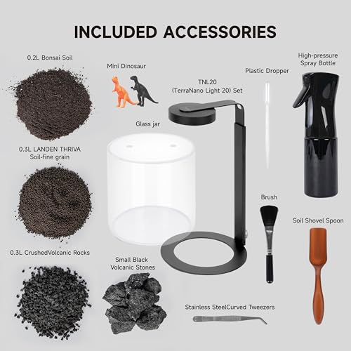 LANDEN Miniature Terrarium Glass Jar Kit – Complete DIY Mini Landscape Set with Ultra-Clear Glass Container, LED Light, Decorative Stones & Planting Tools – Ideal for Home Decor, Gifts & Hobbyists - Image 2
