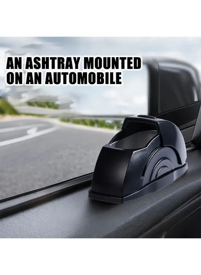 Black Car Ashtray With Lid Portable Metal Ashtray For Car And Home Use - Image 2