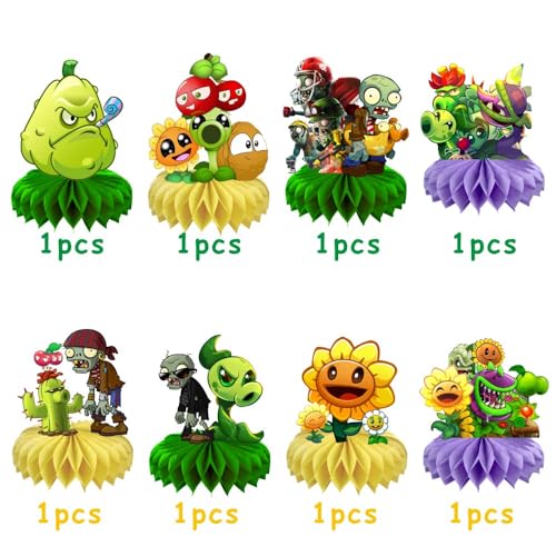 fancigo 8Pcs Plants Table Centerpiece Birthday Party Supplies Double Side Table Decorations for Plants Themed Party Decorations - Image 5