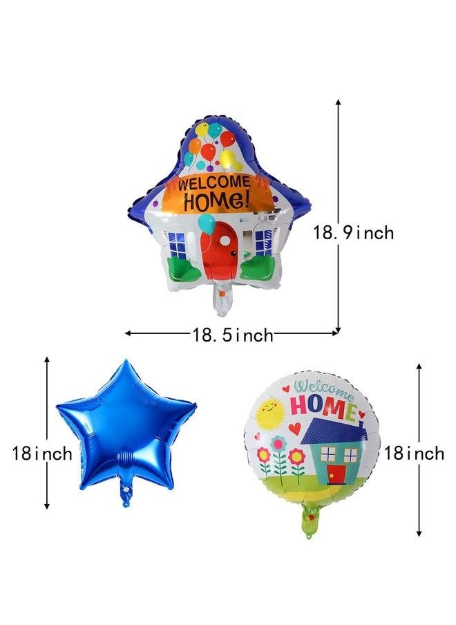 ALY - 5Pcs Welcome Home House Foil Balloons For Kids Birthday Baby Shower Party Decorations - Image 1