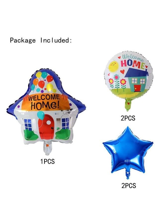 ALY - 5Pcs Welcome Home House Foil Balloons For Kids Birthday Baby Shower Party Decorations - Image 1