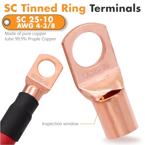 Jeemiter 4 Gauge CCA Wire Complete Kit: 100ft (50ft Red + 50ft Black) for Multiple Amp Rigs & Full Vehicle Audio Install | Includes All Terminals - Image 5