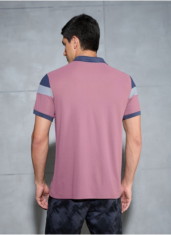 Technosport Color Block Short Sleeve Pique Slim Fit Polo T-Shirt  - Image 1