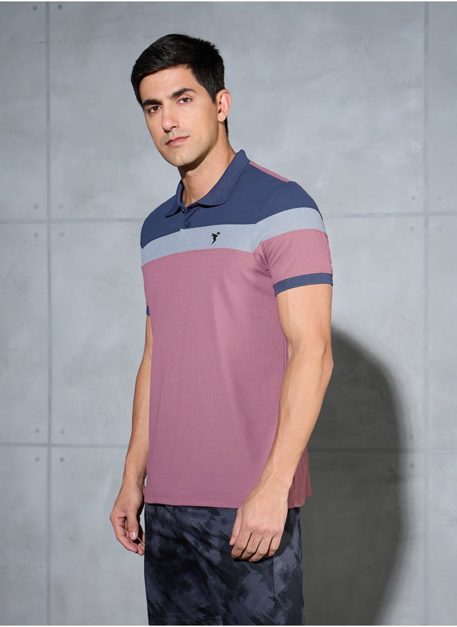 Technosport Color Block Short Sleeve Pique Slim Fit Polo T-Shirt  - Image 3
