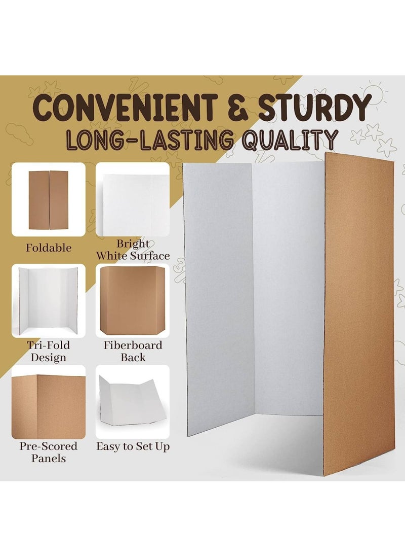 BPA - White Tri-Fold Presentation Board 28 X 40 Tabletop Display Exhibition Board Lightweight and Portable with Smooth Surface Great for School Projects and Business presentations - Image 1