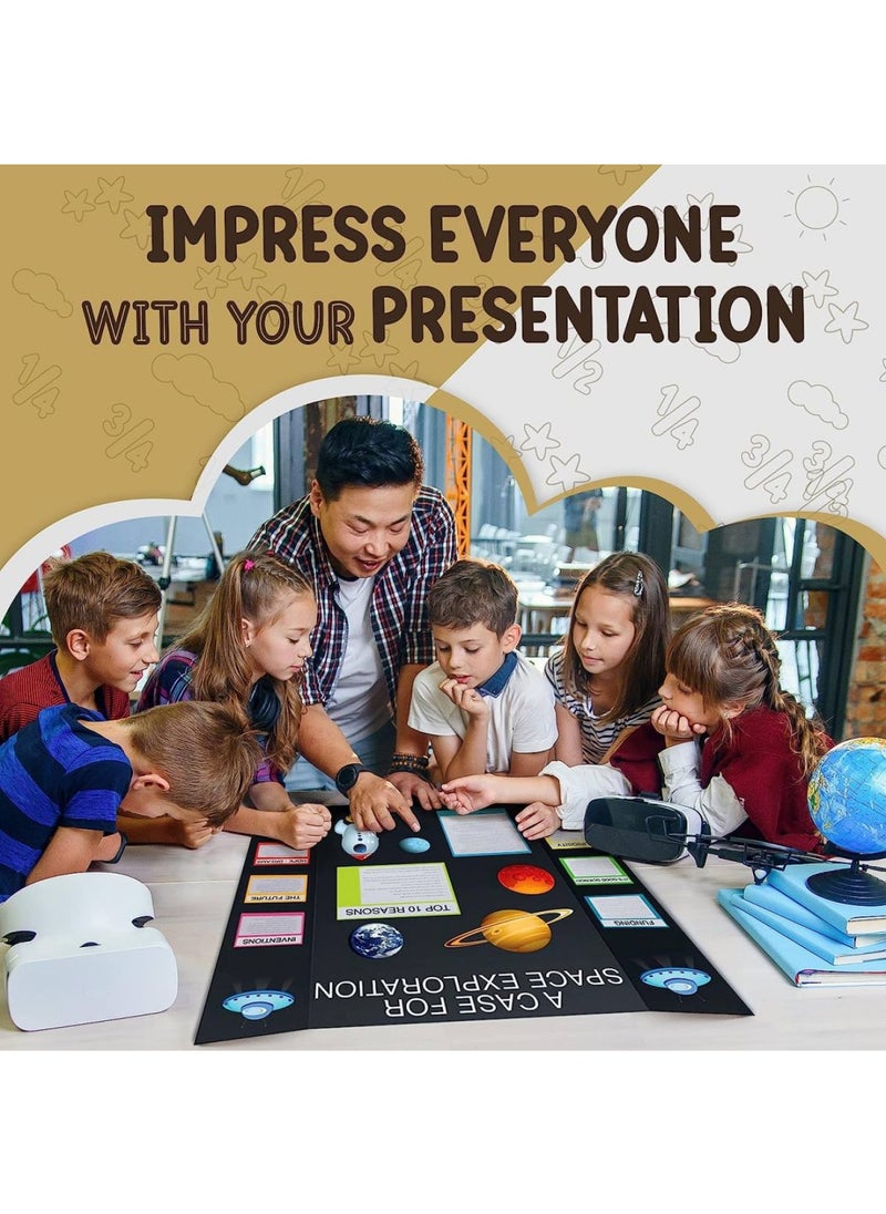 BPA - White Tri-Fold Presentation Board 28 X 40 Tabletop Display Exhibition Board Lightweight and Portable with Smooth Surface Great for School Projects and Business presentations - Image 1