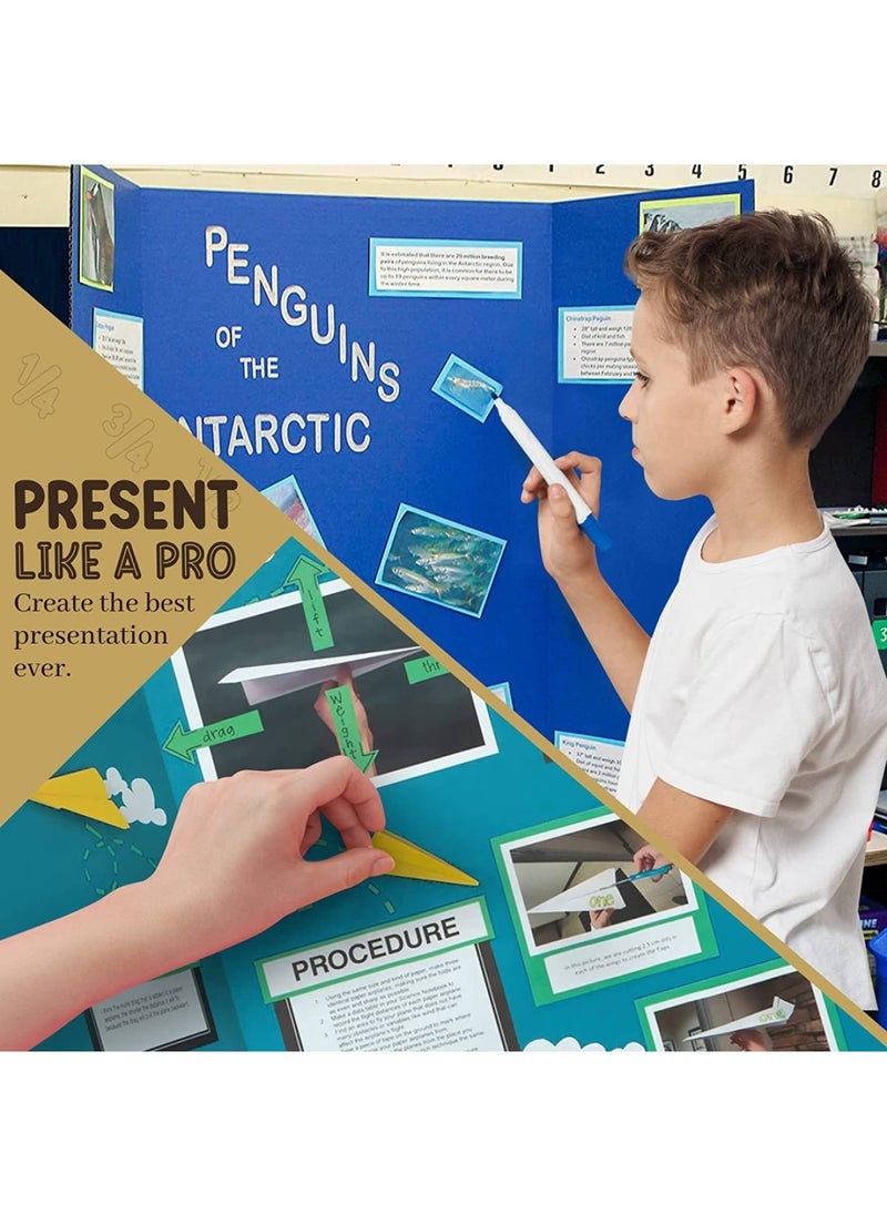 BPA - White Tri-Fold Presentation Board 28 X 40 Tabletop Display Exhibition Board Lightweight and Portable with Smooth Surface Great for School Projects and Business presentations - Image 1