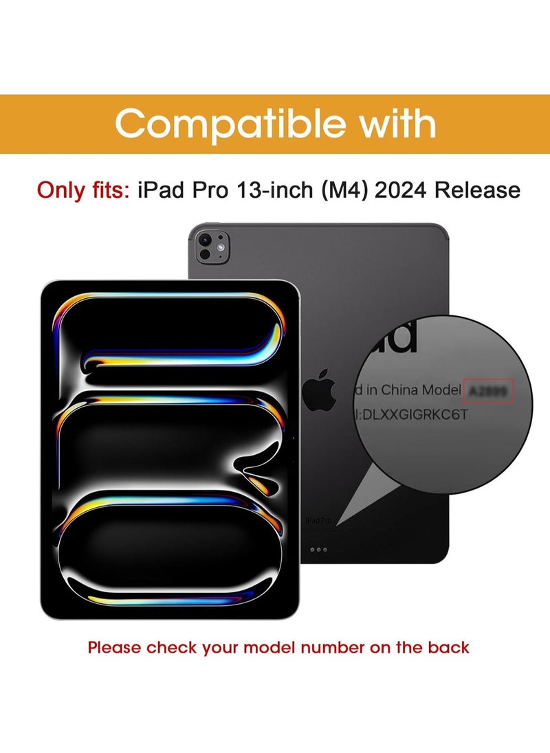 vesus iPad Pro 13 Inch Case with Pencil Holder 2024 (M4/7th Gen), 2024 iPad Pro M4 13 Cover Clear Transparent Back, Soft TPU Bumper iPad M4 13 cover for A2925 A2926 A3007 Black - Image 2