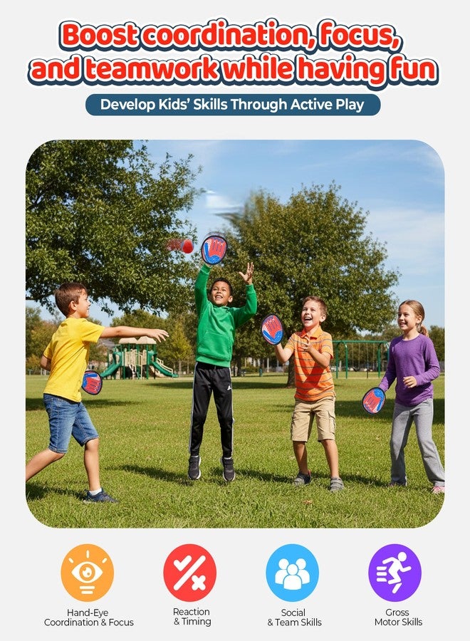 LADFAR Toss and Catch Ball Game Set, Toddler Baseball Glove for Beach Pool Yard, Kids Sports & Outdoor Play Toys with Family, Fun Birthday Gift for Ages 3 4 5 6 7 8-12 Year Old Boys Girls - Image 4