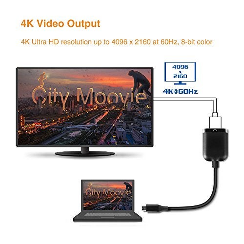Vantec Vlink USB-C to DisplayPort 1.2 4K/60Hz Video Converter (CB-CU300DP12), Black - Image 5