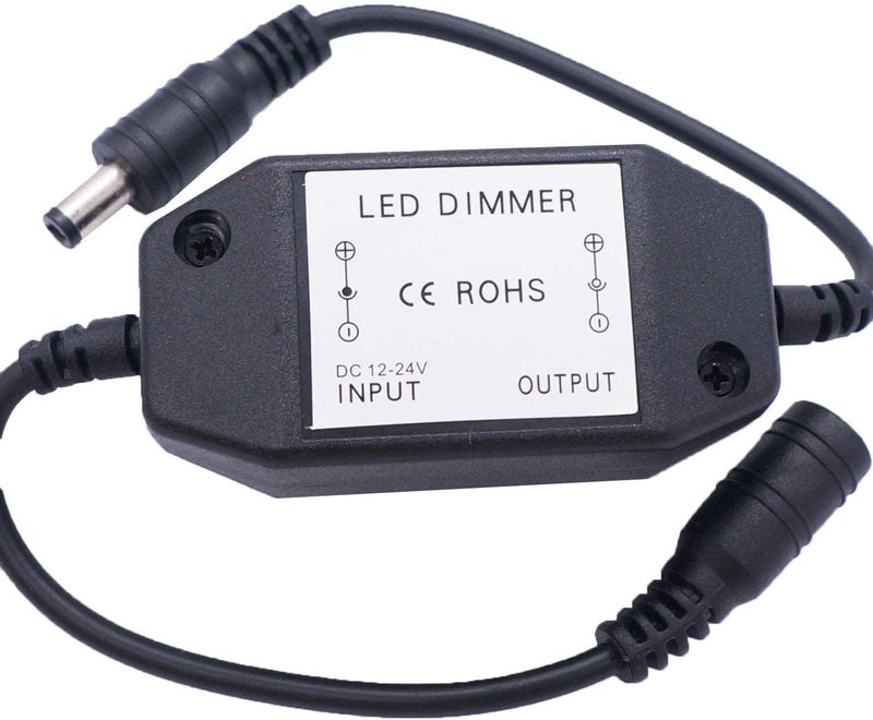 weideer 2Pcs DC12V-24V LED Strip Lights Dimmer Switch PWM Rotary Dimmer Controller Inline Dimmer Switch for LED String Lights Christmas Lights Black K-018-BK - Image 4