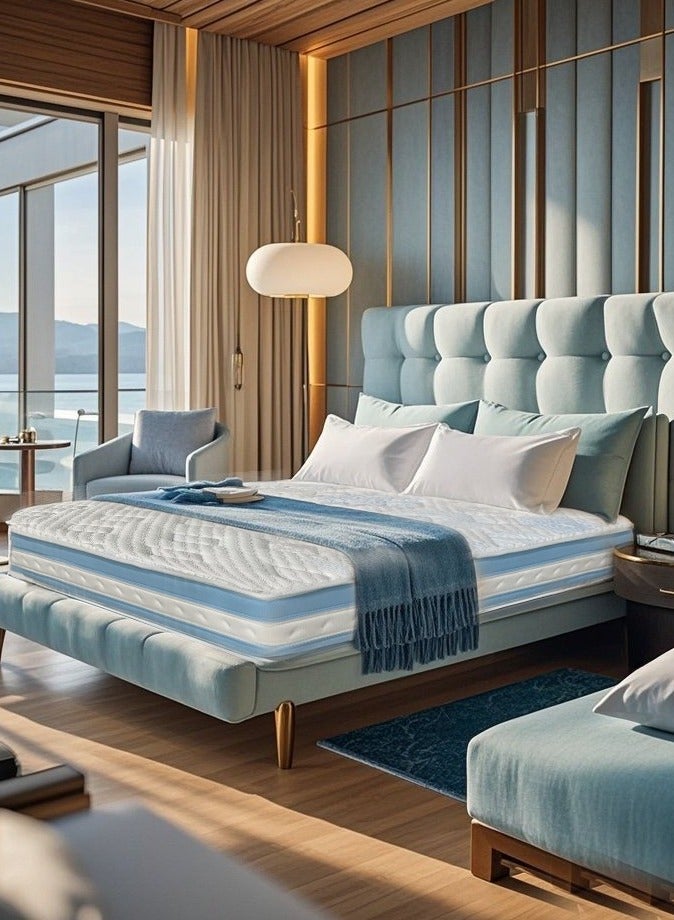 i diD Orthopedic Mattress of Supreme Comfort-Perfect Spinal Alignment and Reduced Motion Transfer, Cool Feeling, Anti-Piilling Fabric ,Ultimate Comfort with Pocketed Coil Technology and Natural Latex& Pocket Spinal for Optimal Support,12-Lyer, 160x200+25 with Aesthetic design - Image 1