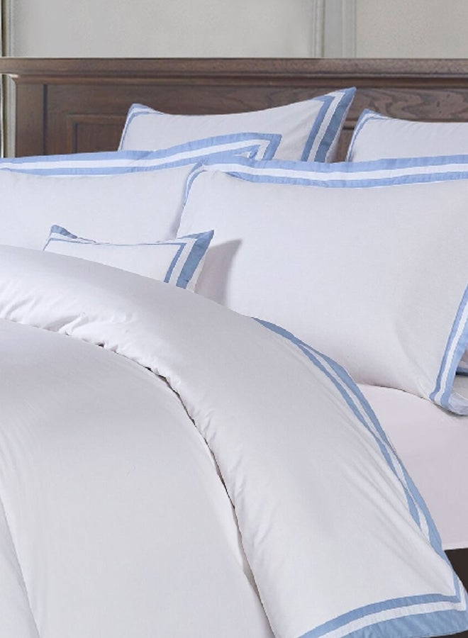 Brata Stitch Convenient King Bed in a Bag Bedding Set White and Blue 1 x 240 x 270 cm SIGNATURE06 