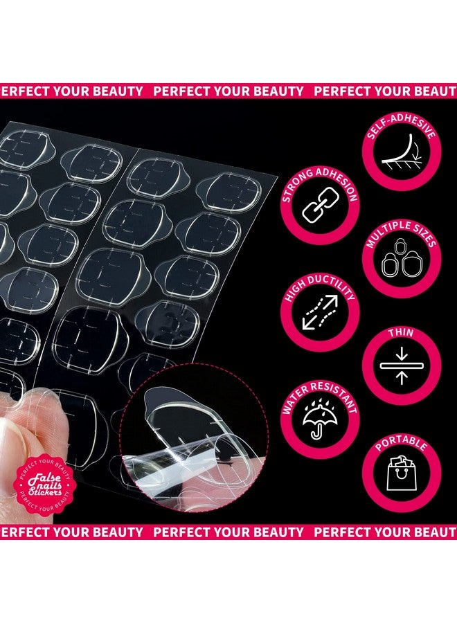 تينيتور 20 ورقة لاصقة للأظافر مع حامل أظافر للضغط على علامات التبويب على الوجهين، ملصقات غراء الأظافر، اضغط على علامات تبويب غراء الأظافر، علامات لاصقة للأظافر مع مبرد أظافر - Image 3