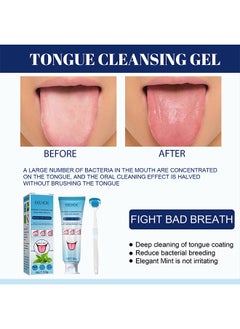 EELHOE Tongue Cleaning Gel Set, Tongue Cleaner Gel With Tongue Brush, Tongue Scraper Scrubber For Adults With Cleaning Gel, Easy To Use For Adults Kids  - Image 3