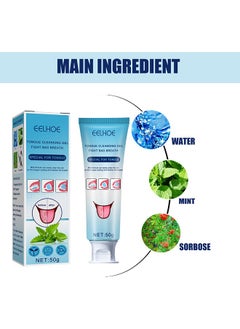 EELHOE Tongue Cleaning Gel Set, Tongue Cleaner Gel With Tongue Brush, Tongue Scraper Scrubber For Adults With Cleaning Gel, Easy To Use For Adults Kids  - Image 2